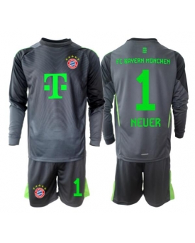 Billige Fotballdrakt Bayern Munich Manuel Neuer #1 Keeper Replika Bortedraktsett Barn 2025-26 Langermet (med bukser)